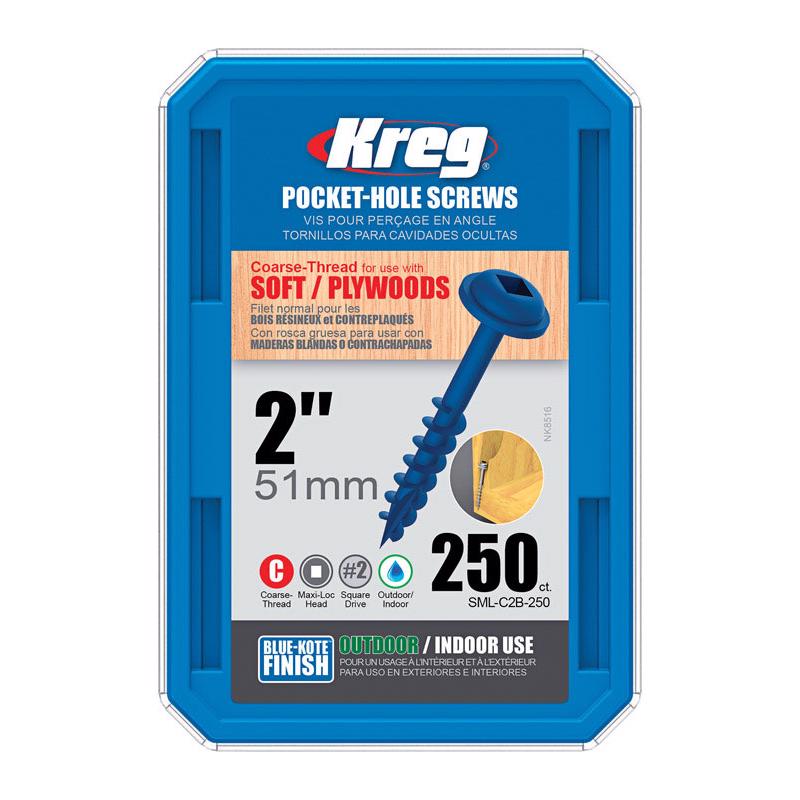 Better Living Facet 3.38 in. H X 1.25 in. W X 1.5 in. L Matte Black Bath Hook Kreg No. 8 X 2 in. L Square Blue-Kote Pocket-Hole Screw 250 ct 
