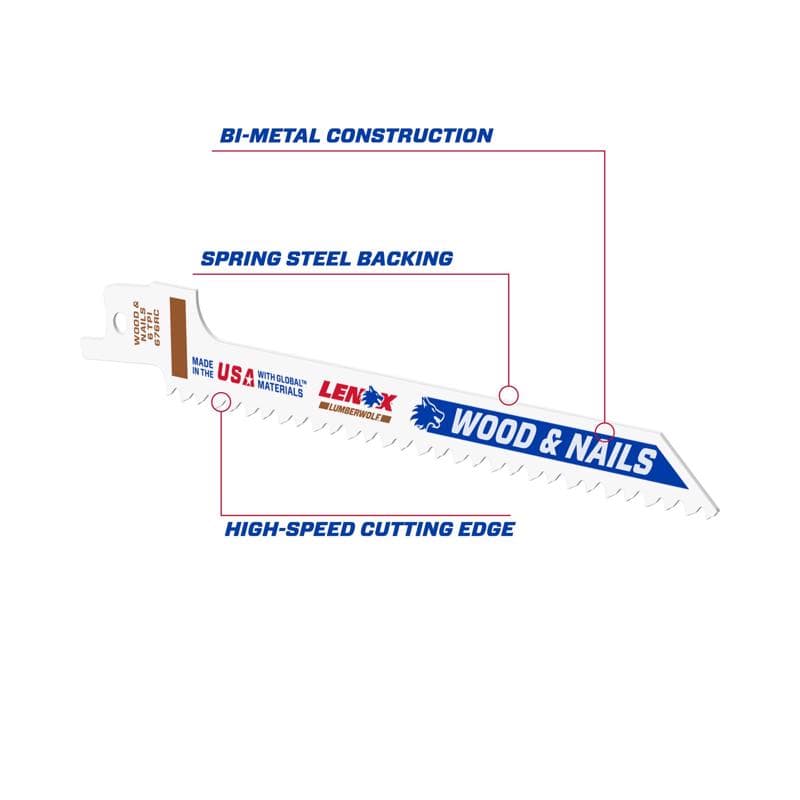 Blu-Mol Xtreme QuickCore 4 in. Bi-Metal Hole Saw 1 pc LENOX LUMBERWOLF 6 in. Bi-Metal Reciprocating Saw Blade 6 TPI 5 pk 