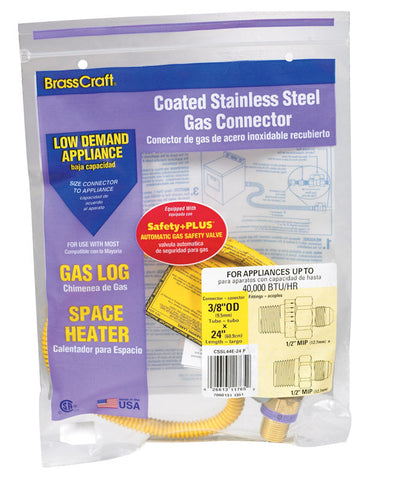 BrassCraft ProCoat 1/2 in. 1/2 in. D Stainless Steel Connector 24 in. L 