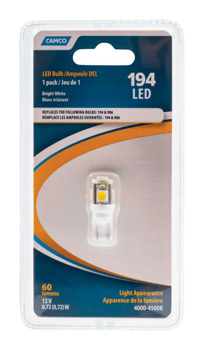 Brinks 15 in. L Satin Aluminum Pull Plate Camco LED Marker/Turn/Utility Automotive Bulb 194 