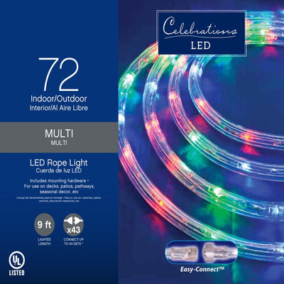 Celebrations LED Multicolored 72 ct Rope Christmas Lights 9 ft. 