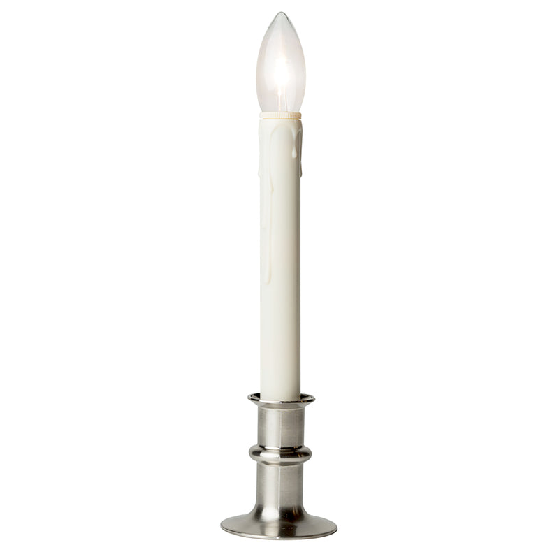 Celestial Lights White no scent Scent Battery Operated Taper Flameless Flickering Candle 