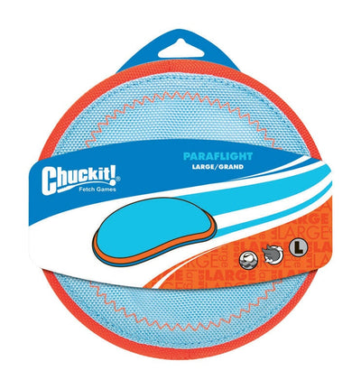 Chuckit! Blue/Orange Nylon Paraflight Flying Dog Toy Large 1 pk 