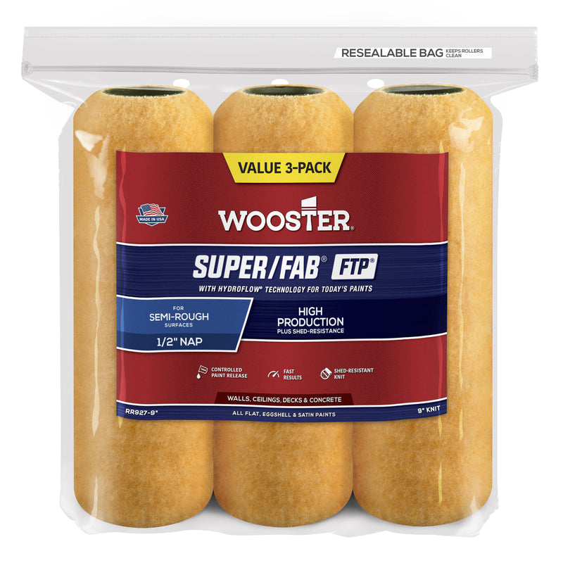 Deflect-O 5 in. D X 10 in. L Galvanized Steel Duct Wooster Super/Fab Synthetic Blend 9 in. W X 1/2 in. Paint Roller Cover 3 pk 