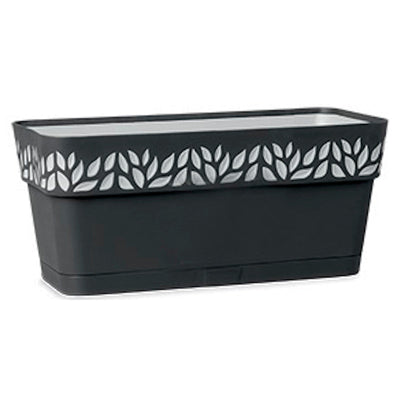 Deroma Mosaic 7 in. H X 7 in. W X 20 in. D Resin Vaso Save Balcony Planter Teal Deroma 6.7 in. H X 20 in. W X 7.09 in. D Resin Leaves Balcony Planter Dark Gray 
