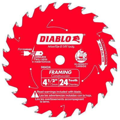 Diablo 4-1/2 in. D X 3/8 in. TiCo Hi-Density Carbide Framing Saw Blade 24 teeth 1 pk 