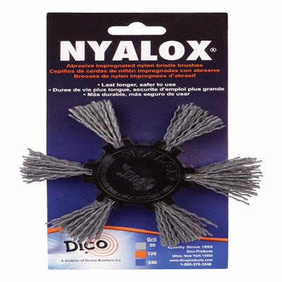 Dico Nyalox 4 in. D X 1/4 in. Aluminum Oxide Wheel Brush Mandrel Mounted Flap Brush 120 Grit 1 pc Dico Nyalox 4 in. D X 1/4 in. Aluminum Oxide Wheel Brush Mandrel Mounted Flap Brush 80 Grit 1 pc 