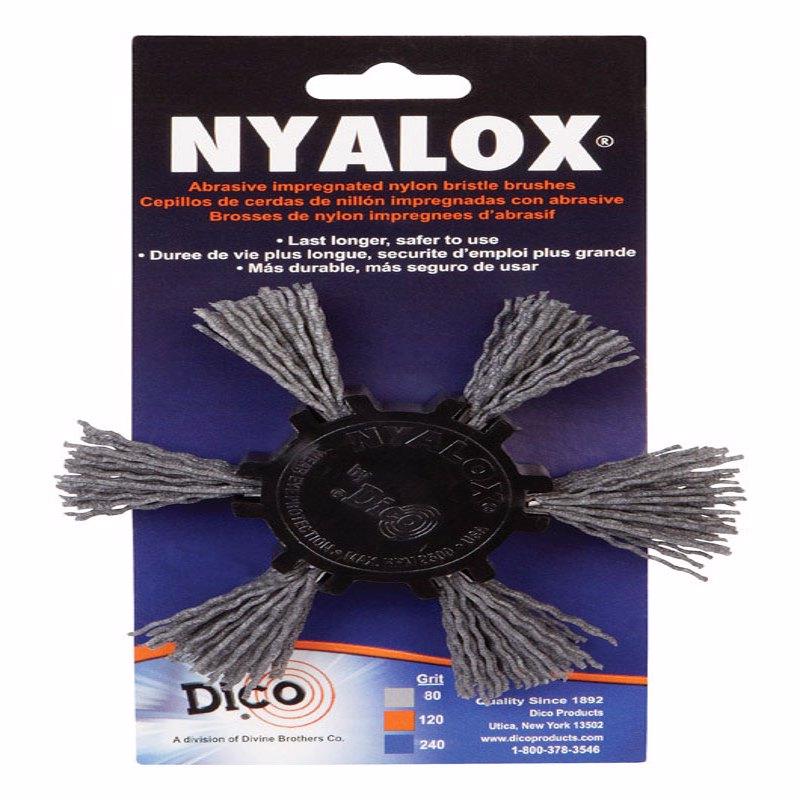 Dico Nyalox 4 in. D X 1/4 in. Aluminum Oxide Wheel Brush Mandrel Mounted Flap Brush 120 Grit 1 pc Dico Nyalox 4 in. D X 1/4 in. Aluminum Oxide Wheel Brush Mandrel Mounted Flap Brush 80 Grit 1 pc 