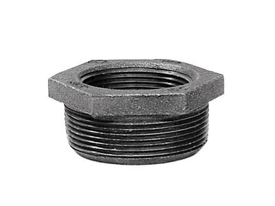 FOREVERBOLT 9/16 in to 1-1/16 in. SAE 10 Black Hose Clamp Stainless Steel Band Anvil 1-1/2 in. MPT X 3/4 in. D FPT Malleable Iron Hex Bushing 