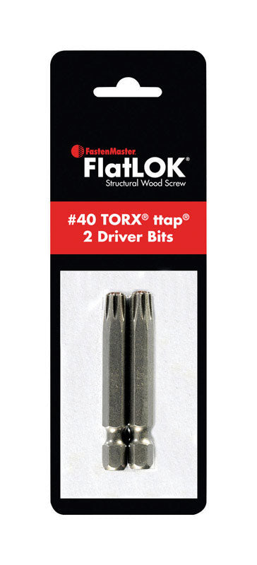 FastenMaster FlatLOK Torx Ttap No. 40 X 2 in. L Driver Bit Steel 2 pc 