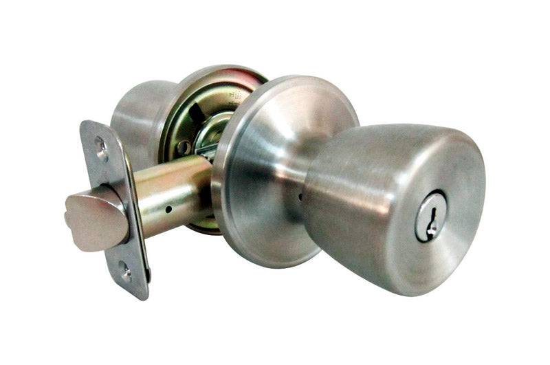 Faultless Tulip Satin Stainless Steel Entry Knobs Right Handed 