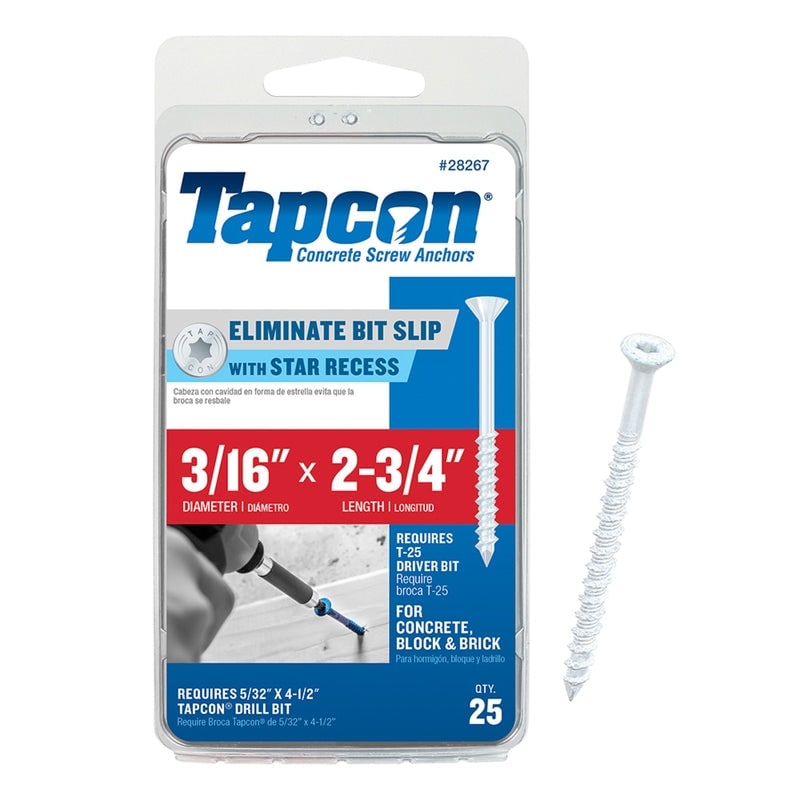Fernco Schedule 40 4 in. Compression each X 1-1/2 in. D Compression PVC Donut Fitting 1 pk Tapcon 2-3/4 in. L Star Flat Head Concrete Screws 25 pk 