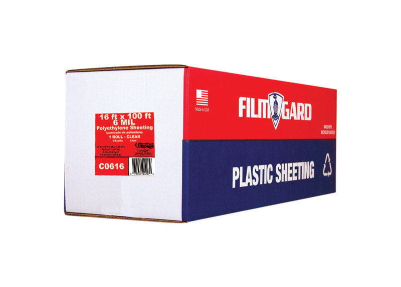 Film-Gard Plastic Sheeting 6 mil X 16 ft. W X 100 ft. L Polyethylene Clear 1 pk 