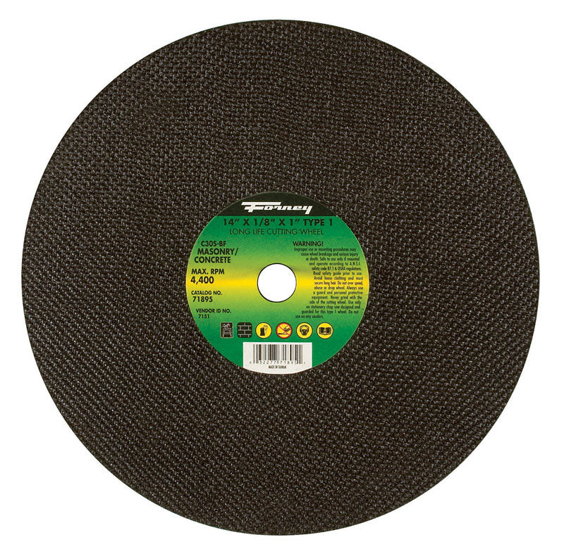Forney 14 in. D X 1 in. Silicon Carbide Masonry/Asphalt Cutting Wheel 1 pc 