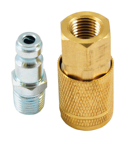Forney Brass/Steel Air Coupler and Plug Set 1/4 in. 1/4 in. 2 pc 
