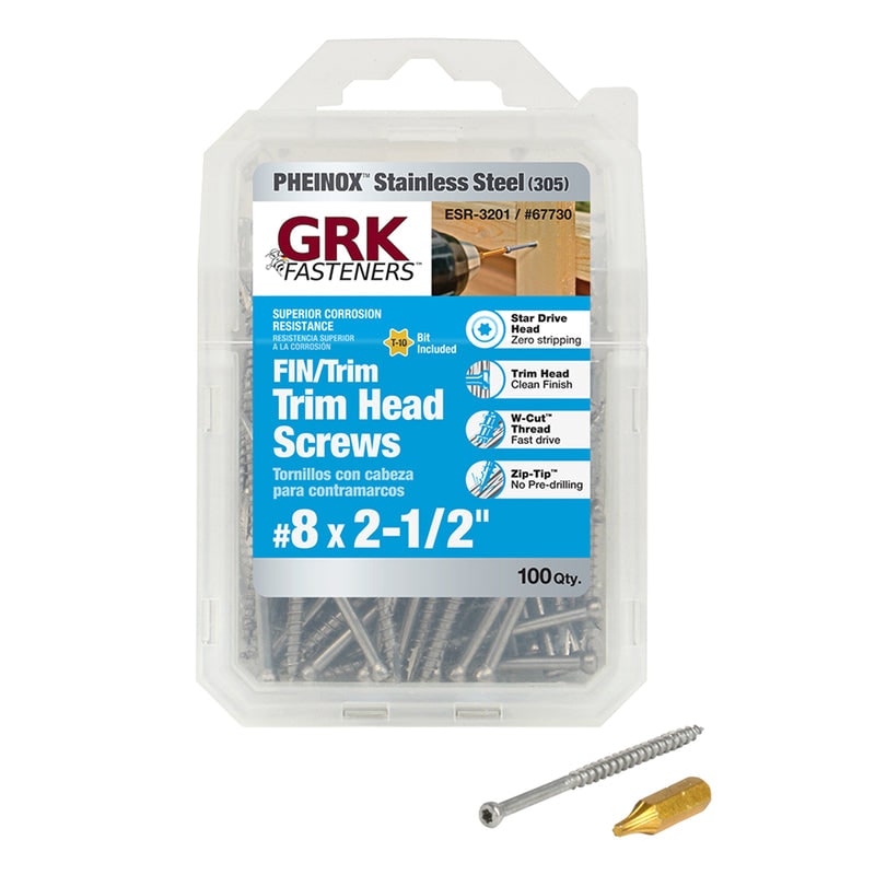 GRK Fasteners No. 8 X 2-1/2 in. L Star Trim Head Construction Screws 100 pk 