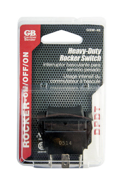 Gardner Bender Double Pole Rocker Switch Black 1 pk 