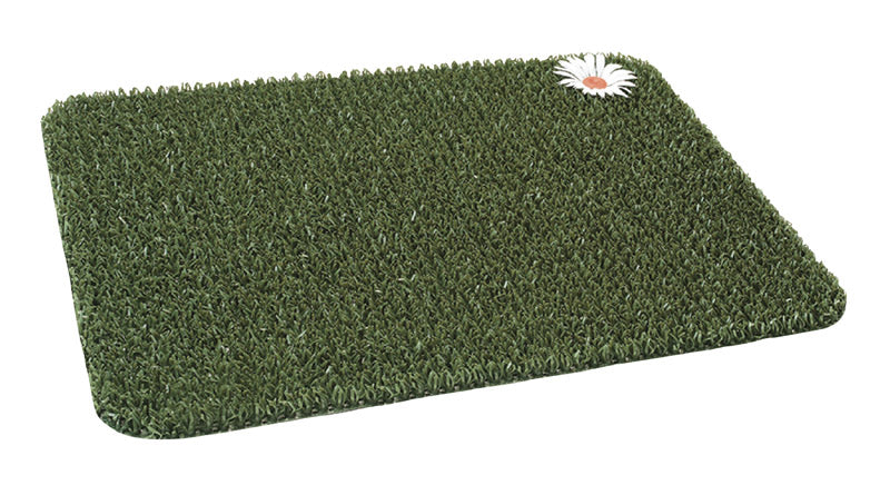 GrassWorx Clean Machine 24 in. L X 18 in. W Green Daisy AstroTurf Door Mat 