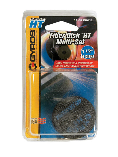 Gyros Tools Fiber Disk HT 1-1/2 in. D X 1/8 in. Fiberglass High Tensile Strength Cutting Disc 12 pc 