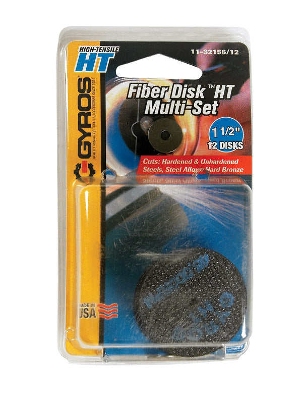 Gyros Tools Fiber Disk HT 1-1/2 in. D X 1/8 in. Fiberglass High Tensile Strength Cutting Disc 12 pc 