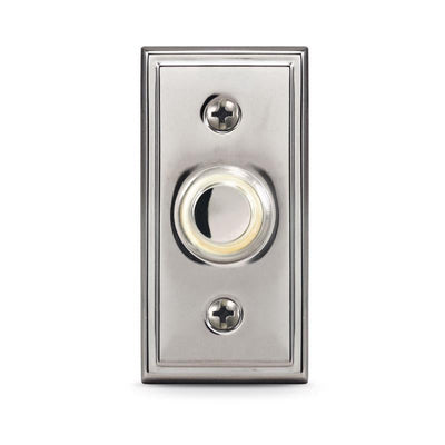 Heath Zenith Satin Nickel Silver Metal Wired Pushbutton Doorbell 