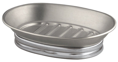 InterDesign York Chrome Silver Stainless Steel Soap Dish 