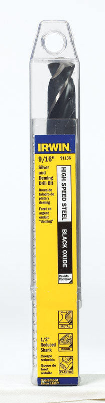 Irwin 9/16 in. X 6 in. L High Speed Steel Drill Bit 1 pc 