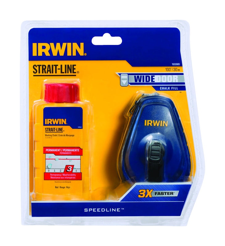 Irwin Strait-Line Red Chalk and Reel Set 100 ft. 