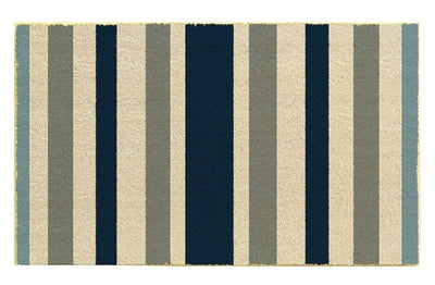 J & M Home Fashions 30 in. L X 18 in. W Blue Stripes Coir Door Mat 