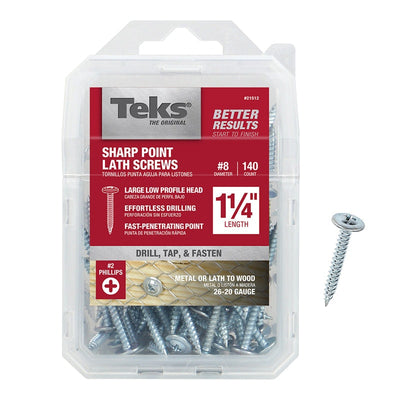 Kwikset Cameron Satin Nickel Dummy Knob Right or Left Handed Teks No. 8 X 1/2 in. L Phillips Truss Head Lath Screws 260 pk Teks No. 8 X 1-1/4 in. L Phillips Truss Head Lath Screws 140 pk 