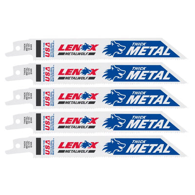 LENOX METALWOLF 6 in. Bi-Metal Wave Edge Reciprocating Saw Blade 14 TPI 5 pk 