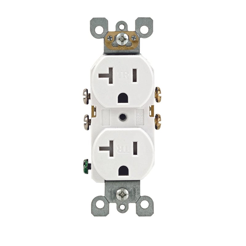 Leviton 20 amps 125 V Duplex White Outlet 5-20R 1 pk 