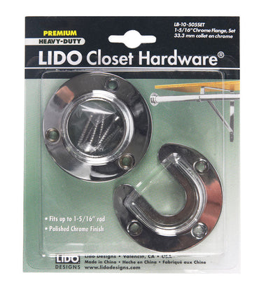 Lido 1-1/4 in. L X 1-5/16 in. D Polished Chrome Steel Closet Flange Set 