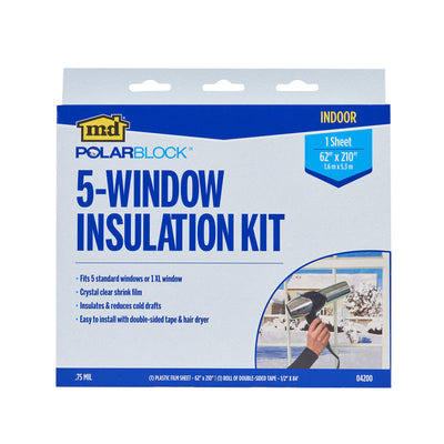 M-D Polar Block Clear 5-Window Indoor Insulation Kit 62 in. W X 210 in. L 
