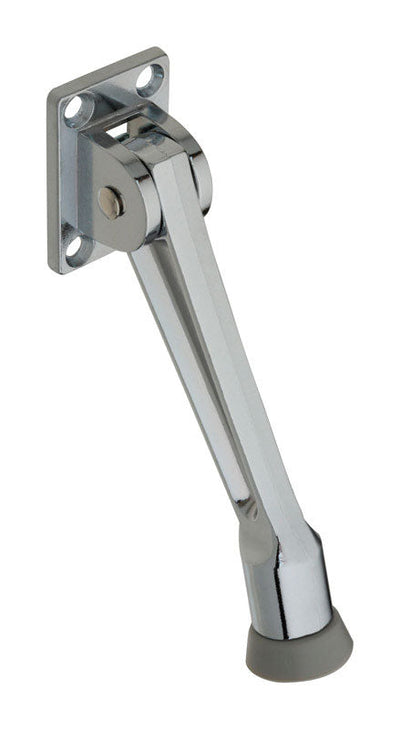 National Hardware Zinc w/Rubber Tip Chrome Silver Door Stop Mounts to door 