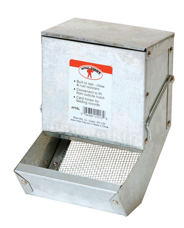 Pet Lodge Galvanized Steel Rabbit Feeder Silver 7 in. H X 5 in. W X 5 in. D 