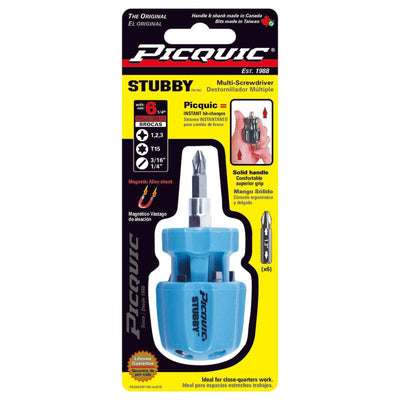 Picquic STUBBY 6 pc Compact Multi-Bit Driver 3-1/2 in. 