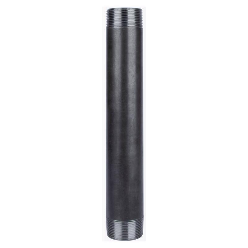 STZ Industries 1-1/2 in. MIP each X 1-1/2 in. D MIP Black Steel 12 in. L Nipple 