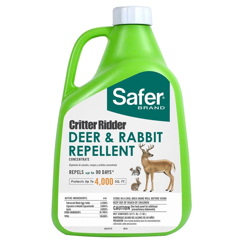 Safer Brand Critter Ridder Animal Repellent Concentrate For Deer and Rabbits 32 oz 