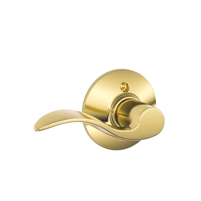 Schlage Accent Bright Brass Dummy Lever Right Handed Schlage Accent Bright Brass Dummy Lever Left Handed 