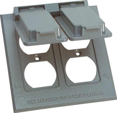 Sigma Engineered Solutions Square Metal 2 gang Duplex Box Cover 