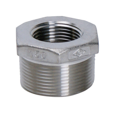 Smith-Cooper 1-1/4 in. MPT X 1/2 in. D FPT Stainless Steel Hex Bushing 