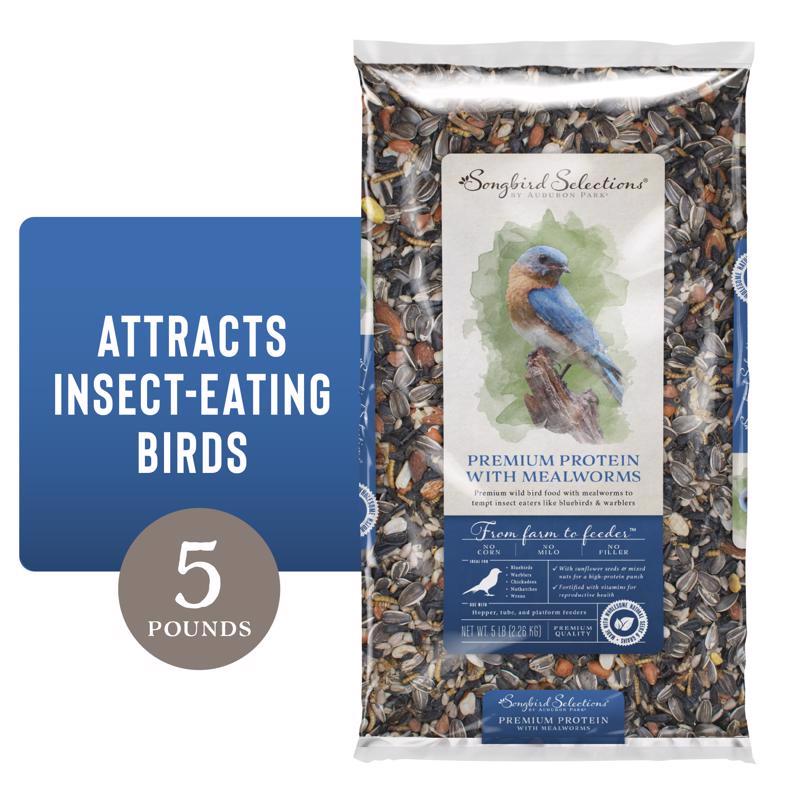 Songbird Selections Premium Protein with Mealworms Wild Bird Seed Wild Bird Food 5 lb 