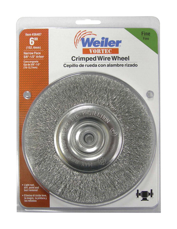 Weiler Vortec 6 in. Fine Crimped Wire Wheel Carbon Steel 3750 rpm 1 pc 