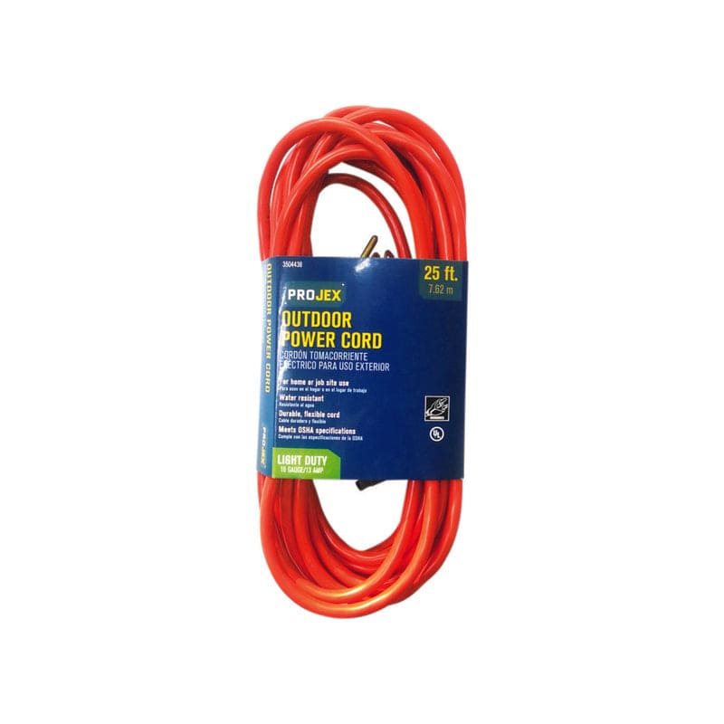 Wellington 1/4 in. D X 100 ft. L White Solid Braided Poly Rope Projex Outdoor 25 ft. L Orange Extension Cord 16/3 SJTW 