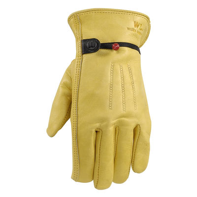 Wells Lamont L Cowhide Leather Driver Saddletan Gloves Wells Lamont Cowhide M Leather Driver Yellow/Gold Gloves 