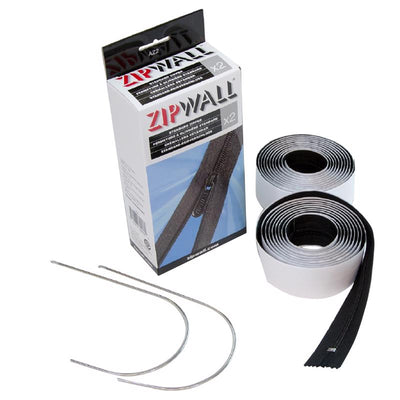 Zipwall Self-Adhesive Zipper 50.8 mil X 3 in. W X 7 ft. L Polyethylene Black 2 pk 