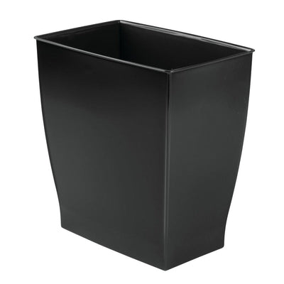 iDesign Mono Black Plastic Rectangular Wastebasket 